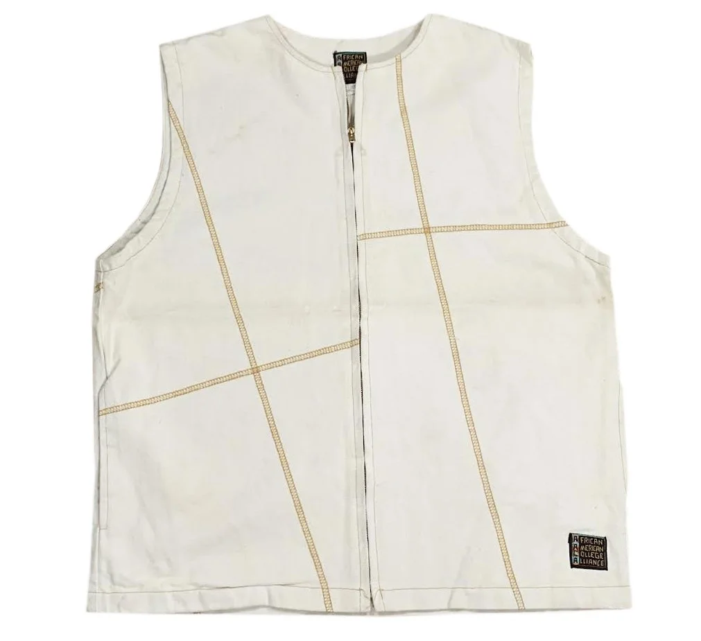 african american college alliance デニムベスト african american college alliance デニムベスト